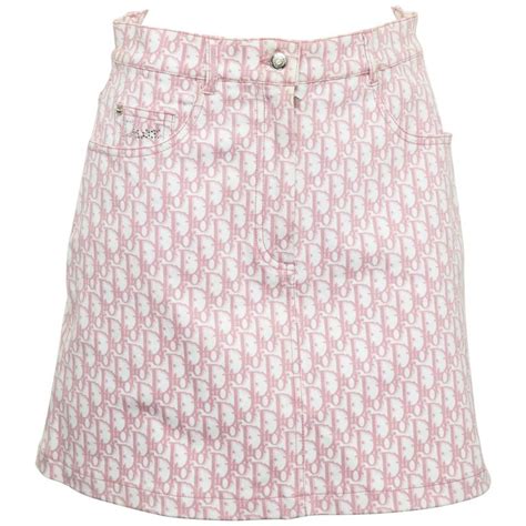 dior pink mini skirt|Dior denim skirt.